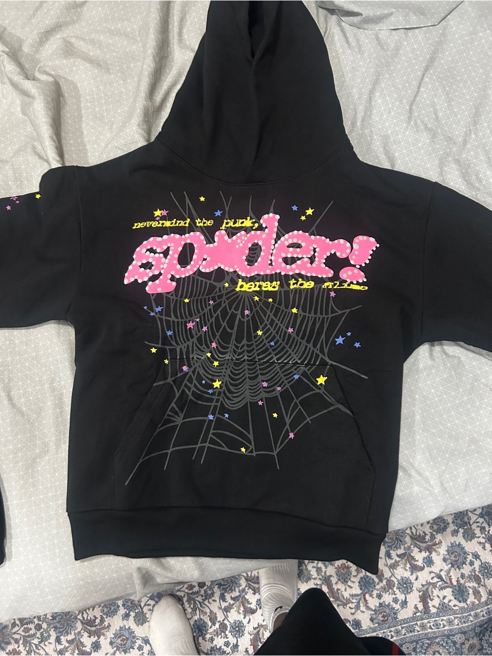 black sp5der hoodie size m